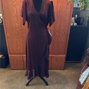 Elegant Purple Wrap Dress